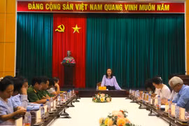 An Khê họp triển khai công tác phối hợp tổ chức kỳ thi tốt nghiệp THPT. Ảnh: Ngọc Minh