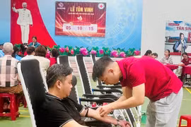 Người dân tham gia hiến máu tại xã Ia Grai vào sáng 22-8. Ảnh: Như Nguyện