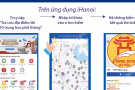 Học sinh có thể tra cứu lộ trình tới điểm thi lớp 10 trên iHanoi