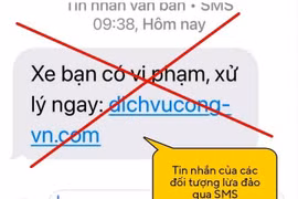 Một mẫu tin nhắn giả danh Cục CSGT yêu cầu người dân truy cập link lạ để "nộp phạt nguội"