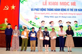 Phát động Tháng hành động vì trẻ em năm 2026 tại phường Thống Nhất và xã Đak Sơmei.