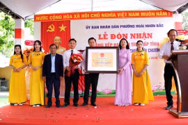 Phường Hoài Nhơn Bắc đón Bằng xếp hạng Di tích lịch sử cấp tỉnh Đền thờ Ông tổ nghề dệt chiếu cói Chương Hòa