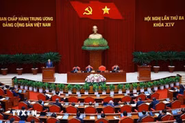 Phiên khai mạc Hội nghị lần thứ ba Ban Chấp hành Trung ương Đảng khóa XIV. Ảnh: Thống Nhất/TTXVN