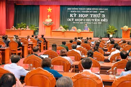 Quang cảnh kỳ họp thứ 3 (chuyên đề) HĐND tỉnh Gia Lai khóa XII. Ảnh: Đ.T