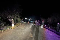 Hiện trường vụ tai nạn giao thông khiến người đi xe máy tử vong tại chỗ 