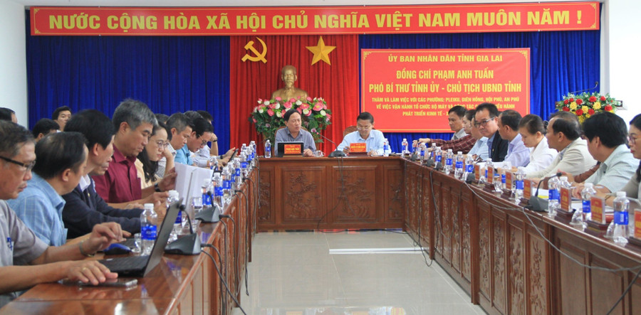 Quang cảnh buổi làm việc. Ảnh: Văn Ngọc 3.jpg