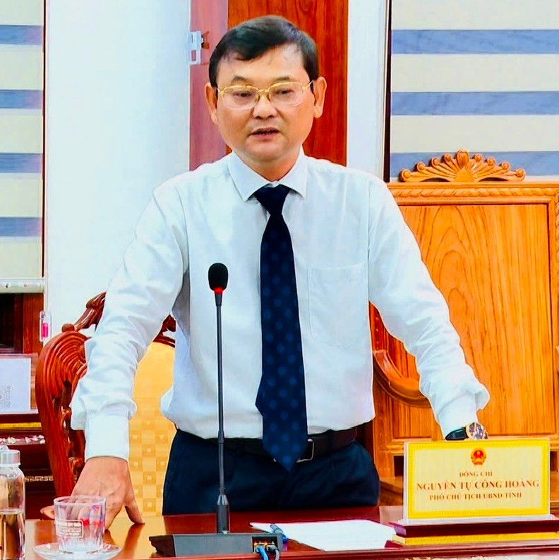 អនុប្រធានគណៈកម្មាធិការប្រជាជនខេត្ត Nguyen Tu Cong Hoang ថ្លែងមតិក្នុងសន្និសីទ។ រូបថត៖ Binh Duong hinh-3.jpg