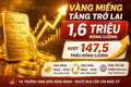 Vàng miếng tăng trở lại 1,6 triệu đồng/lượng, vượt 147,5 triệu đồng