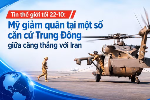 Tin thế giới tối 22-10: Mỹ giảm quân tại một số căn cứ Trung Đông giữa căng thẳng với Iran
