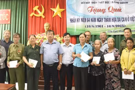 Tặng quà cho các nạn nhân chất độc da cam xã Phú Túc và Ia Pa