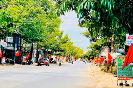 Một góc công trình "đường Tổ quốc" trên tuyến đường Vạn Kiếp, TP. Pleiku. Ảnh: Thống Nhất