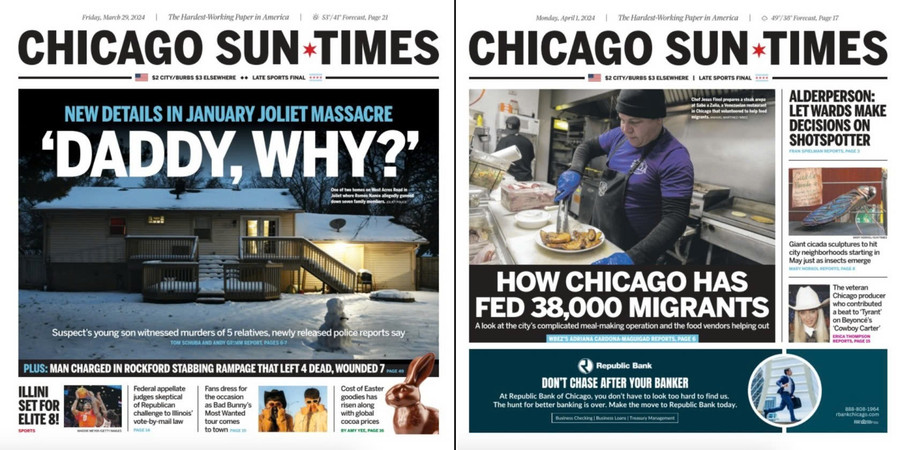 Chicago Sun-Times là một trong những tờ báo lớn tại Mỹ (Ảnh: Sun-Times.com) b7462e62f68343dd1a92.jpg