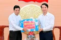 Phó Bí thư Tỉnh ủy Nguyễn Ngọc Lương và Phó Chủ tịch UBND tỉnh Dương Mah Tiệp tiếp xã giao đoàn đại diện Tòa Giám mục Giáo phận Kon Tum