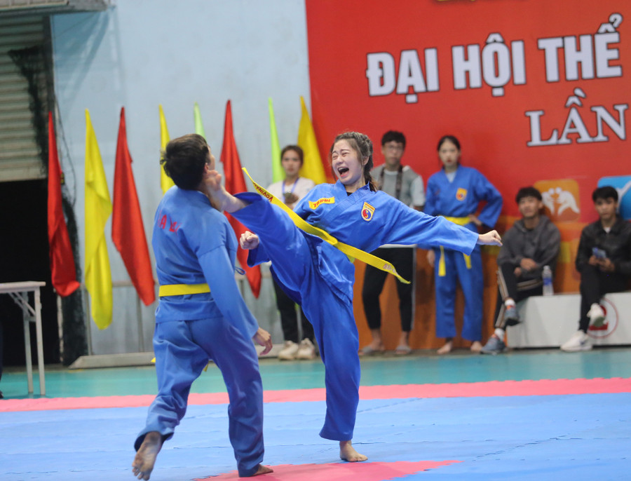 Các võ sĩ được huấn luyện để tung ra các đòn đánh vào các khu vực gây sát thương cao để hạ gục đối thủ. Ảnh: Văn Ngọc