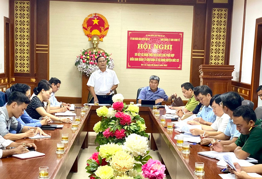 Ban Quản lý Khu Kinh tế tỉnh phối hợp với UBND huyện Đức Cơ tăng cường công tác quản lý các hoạt động tại Khu Kinh tế Cửa khẩu Lệ Thanh. Ảnh: Kim Linh