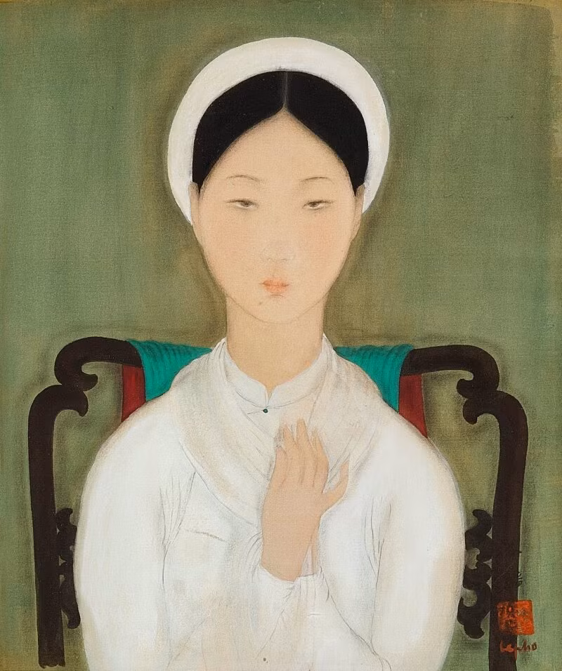Bức Việt Nam nữ sĩ của danh họa Lê Phổ có kích cỡ 23,5 x 28,5 cm SOTHEBY’S