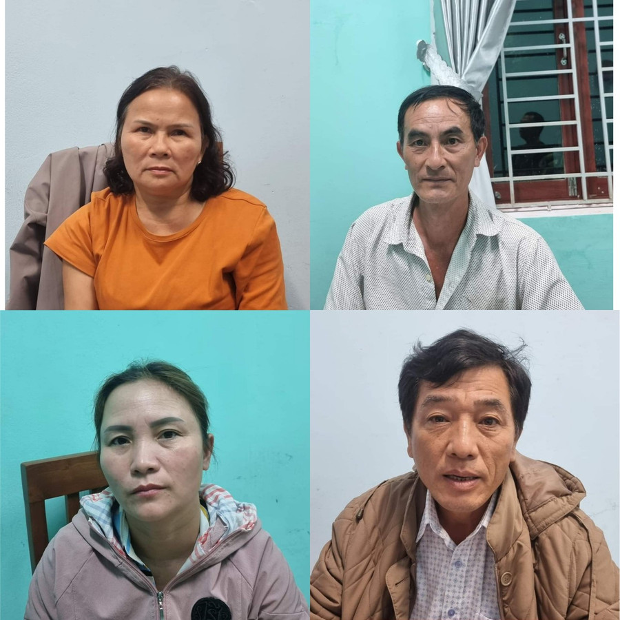 4 đối tượng đánh bạc dưới hình thức chơi đánh phỏm ăn thua bằng tiền mặt. Ảnh: Công an huyện Chư Prông cung cấp