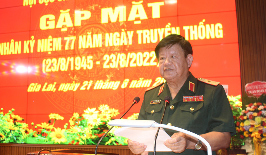 Thiếu tướng Nguyễn Văn Chỉnh-nguyên Phó tư lệnh Quân khu 2, Trưởng ban liên lạc Hội Cựu chiến binh Trung đoàn 95 phát biểu tại buổi gặp mặt. Ảnh: Phan Lài Thiếu tướng Nguyễn Văn Chỉnh-nguyên Phó tư lệnh Quân khu 2, Trưởng ban liên lạc Hội Cựu chiến binh Trung đoàn 95 phát biểu tại buổi gặp mặt. Ảnh: Phan Lài