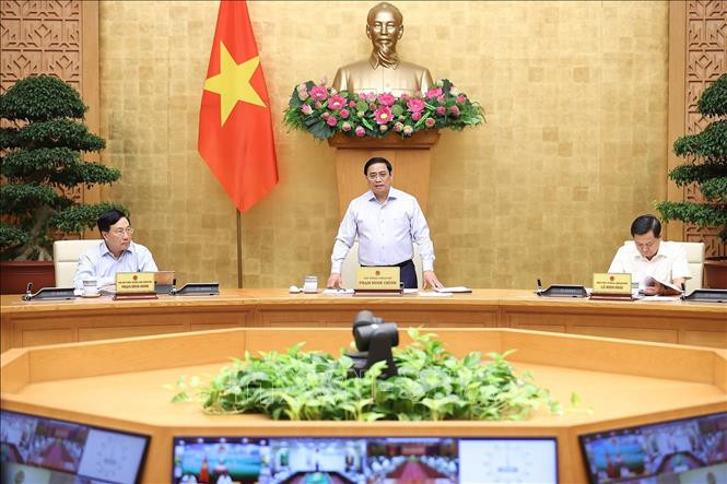 Thủ tướng Phạm Minh Chính chủ trì Phiên họp Chính phủ thường kỳ tháng 7 năm 2022 (Ảnh: TTXVN).
