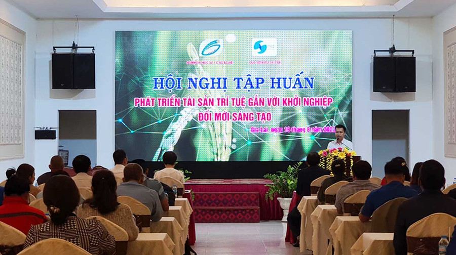 100 học viên tham gia lớp tập huấn sở hữu trí tuệ. Ảnh: Thiên Di 100 học viên tham dự lớp tập huấn sở hữu trí tuệ. Ảnh: Thiên DI