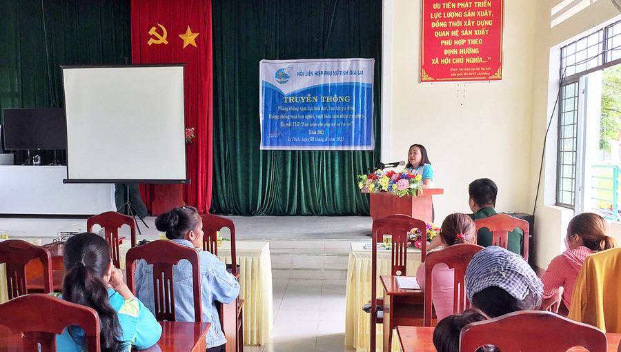  Quang cảnh lớp truyền thông. Ảnh: Minh Châu