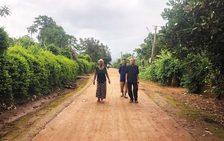  Những cựu tù chính trị yêu nước luôn tích cực tham gia xây dựng nông thôn mới. Ảnh: Phương Dung