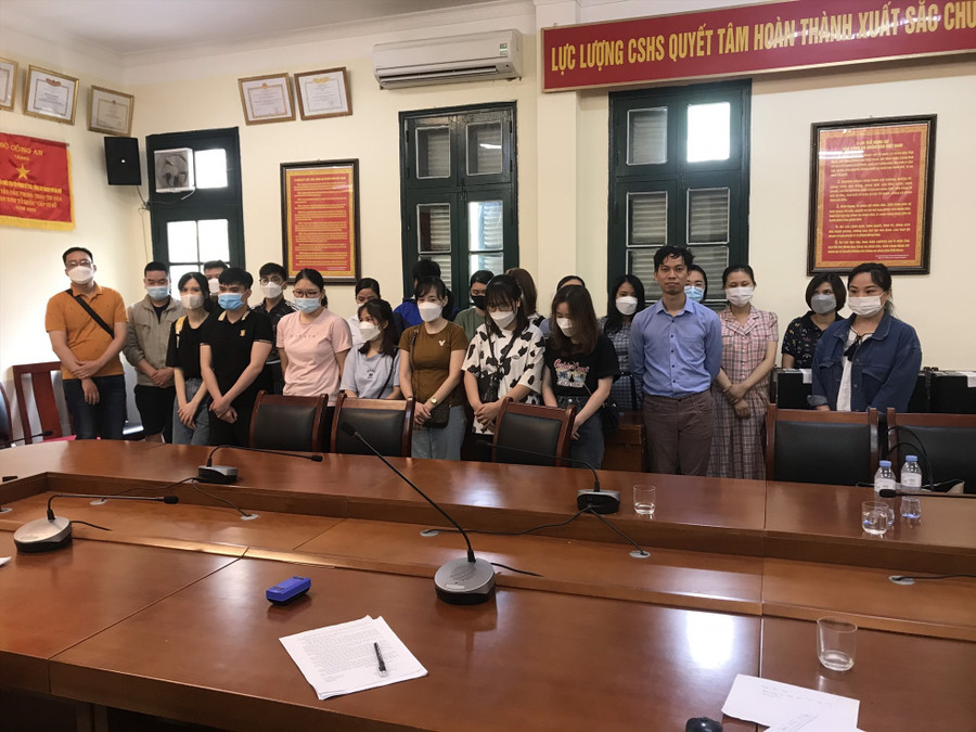  Một băng nhóm tín dụng đen bị Công an TP.Hà Nội triệt phá hồi tháng 5.2022. Ảnh: T.A