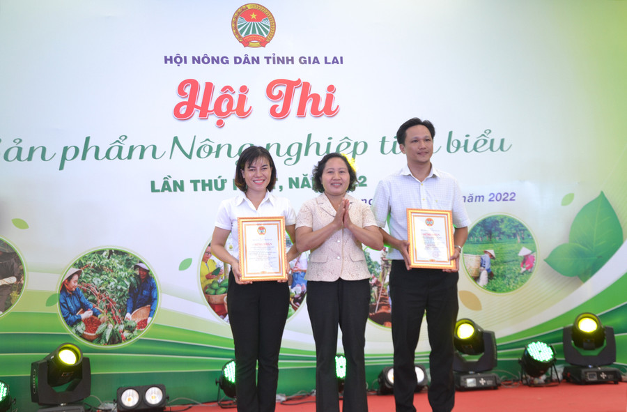 Bà Ayun H’Bút (đứng giữa)-Phó Chủ tịch HĐND tỉnh trao 2 giải nhất cho các cá nhân. Ảnh: Hoàng Minh Bà Ayun H’Bút (đứng giữa)-Tỉnh ủy viên, Phó Chủ tịch HĐND tỉnh trao 2 giải nhất cho các cá nhân. Ảnh: Hoàng Minh