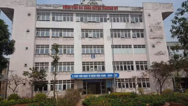 Bệnh viện Đa khoa huyện Chương Mỹ-nơi xảy ra vụ việc. Ảnh nguồn Báo Giao thông