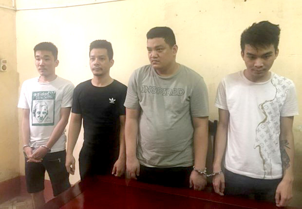Các đối tượng bị bắt giữ. Ảnh nguồn Báo Thanh Hóa
