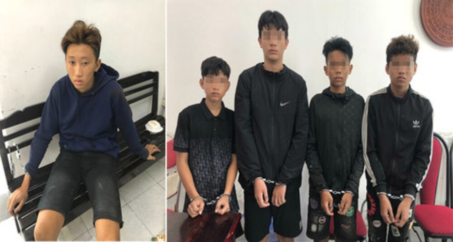 Phạm Thiên Ân (bên trái) cùng đồng bọn. Ảnh: Công an cung cấp