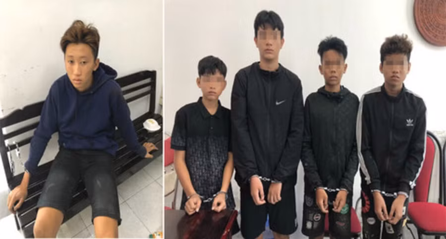 Phạm Thiên Ân (bên trái) cùng đồng bọn. Ảnh: Công an cung cấp