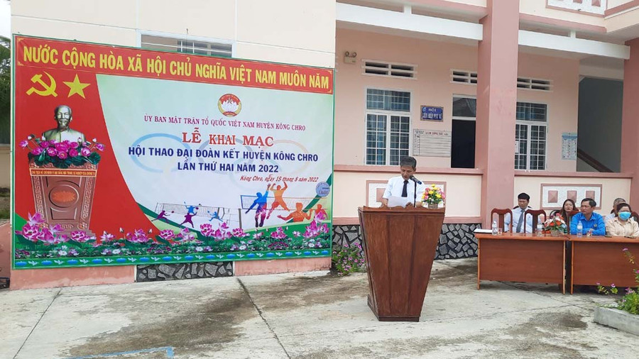 Hơn 500 vận động viên tham gia Hội thao Đại đoàn kết huyện Kông Chro lần thứ II năm 2022. Ảnh: Lê Đại