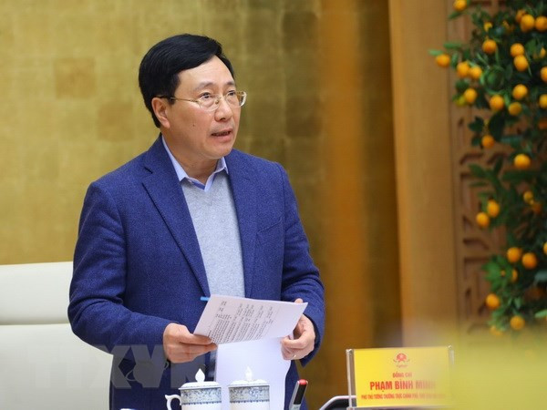 Phó Thủ tướng Thường trực Phạm Bình Minh phát biểu kết luận phiên họp Hội đồng phối hợp, phổ biến giáo dục pháp luật Trung ương năm 2022. Ảnh: Internet