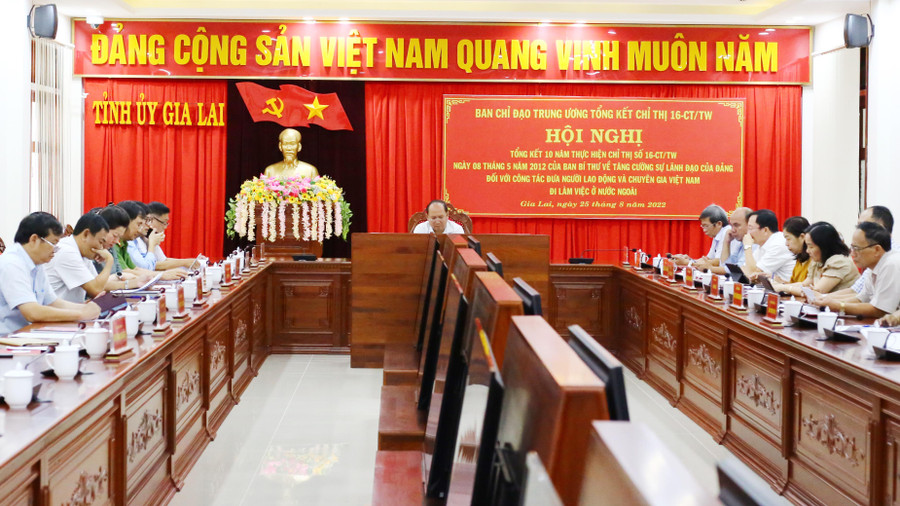 Quang cảnh hội nghị tại điểm cầu tỉnh Gia Lai. Ảnh: Đăng Vũ