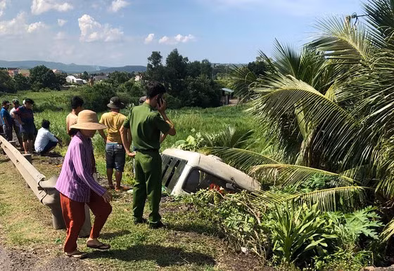  Hiện trường vụ tai nạn giao thông. Ảnh: C.T.N/SGGPO