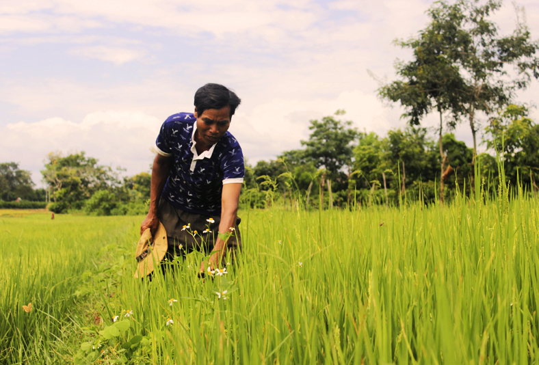 Người dân phấn khởi khi tham gia mô hình. Ảnh: Trần Dung