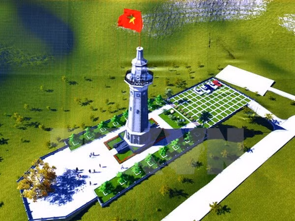 Mô hình công trình Cột cờ Lũng Pô. 