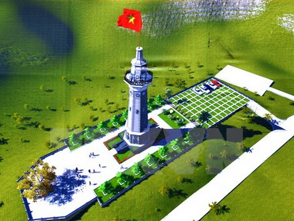 Mô hình công trình Cột cờ Lũng Pô. 