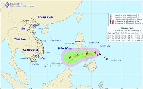 Đường đi của bão Kai-tak. Đường đi của bão Kai-tak.