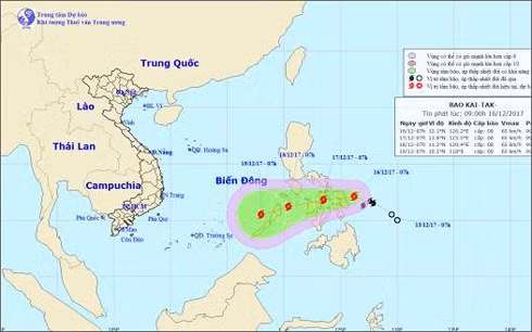 Đường đi của bão Kai-tak.