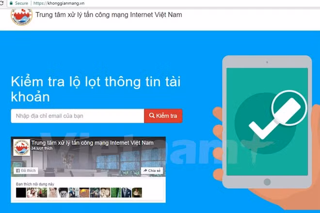 Công cụ trực tuyến kiểm tra lộ lọt thông tin tài khoản.