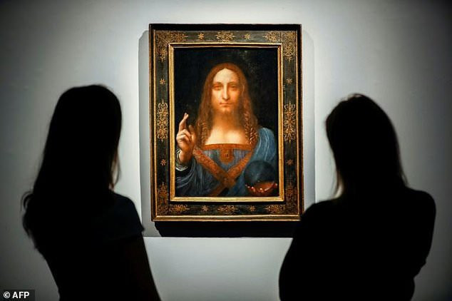 Bức tranh Đấng cứu thế của họa sư Leonardo da Vinci - Ảnh: AFP