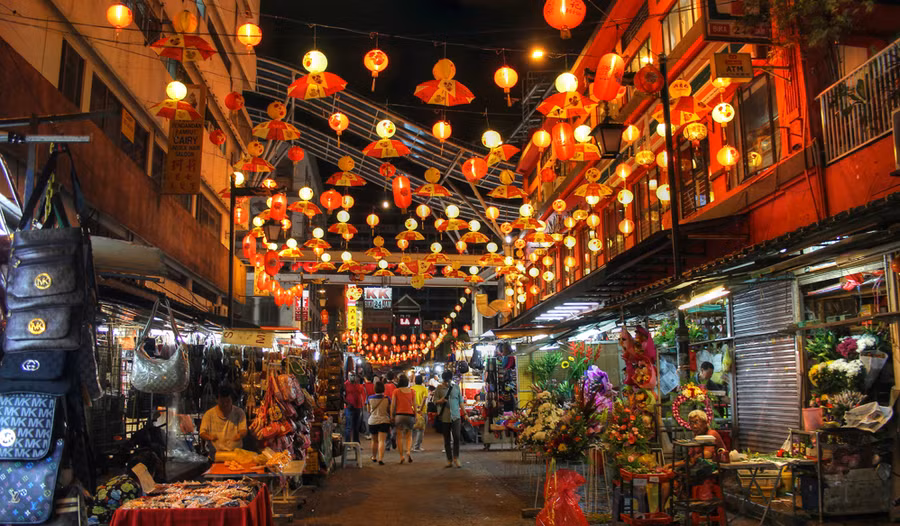 Khu phố người Hoa vào dịp giáng sinh.