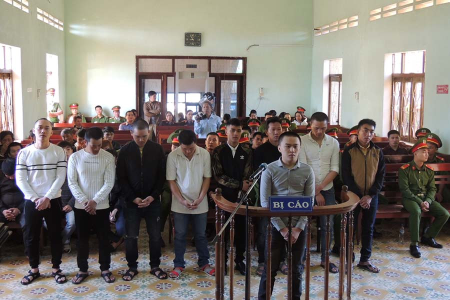 Các đối tượng liên quan tại phiên tòa. Ảnh: Hoài Trần