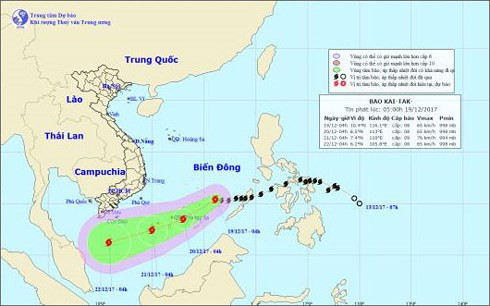 Đường đi của bão Kai-Tak. Đường đi của bão Kai-Tak.