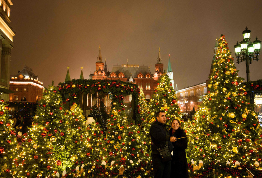 Quang cảnh tại quảng trường Manege ở gần Điện Kremlin, Moscow, Nga.