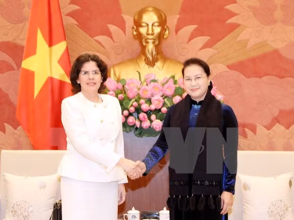 Chủ tịch Quốc hội Nguyễn Thị Kim Ngân tiếp Đại sứ Cuba tại Việt Nam Lianys Torres Rivera đến chào xã giao.
