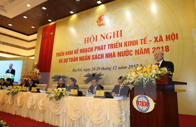 Tổng Bí thư Nguyễn Phú Trọng phát biểu chỉ đạo Hội nghị.