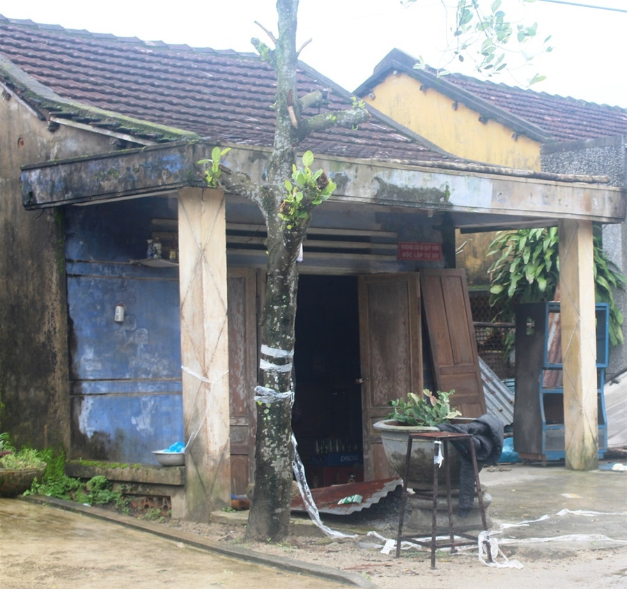 Ngôi nhà nơi phát hiện thi thể bà Ph.